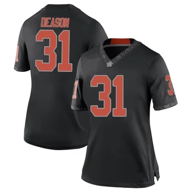 Women's Replica Jaxon Deason Oklahoma State Cowboys Football College Jersey - Black