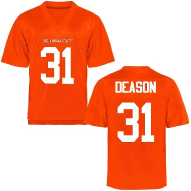 Youth Game Jaxon Deason Oklahoma State Cowboys Football College Jersey - Orange